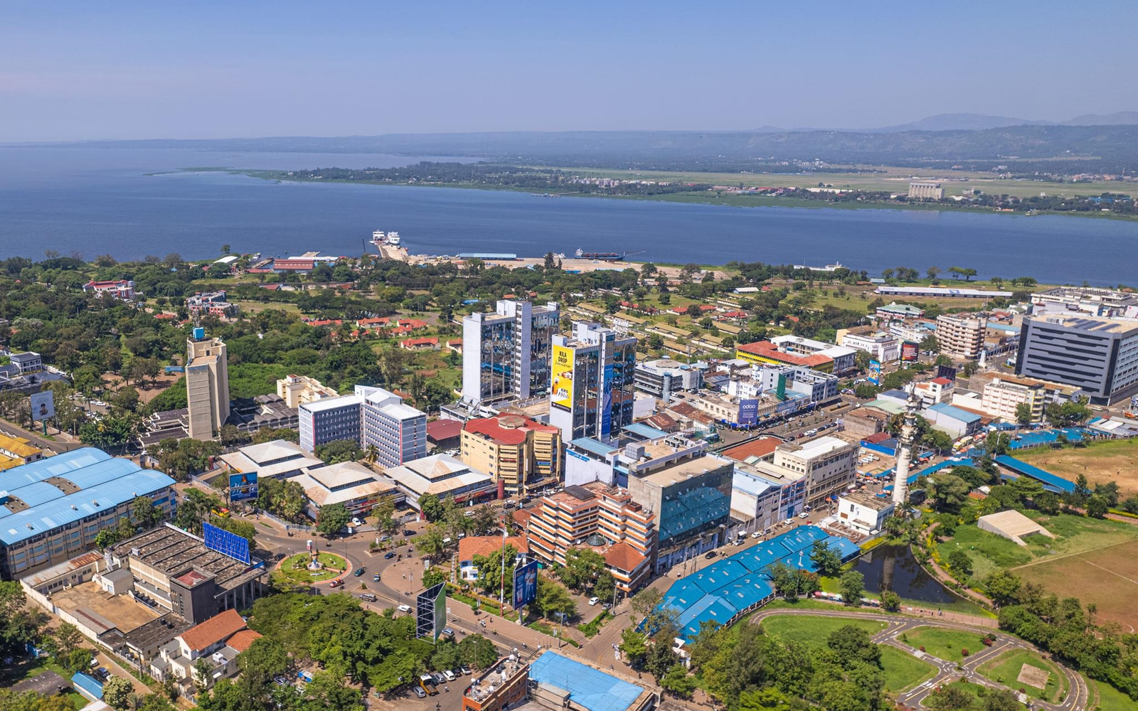 Kisumu city and Lake Victoria in Kenya